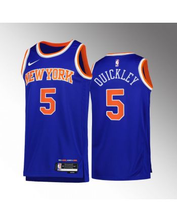 New York Knicks Immanuel Quickley 5 Blue Icon Edition Jersey 2022-23 Swingman