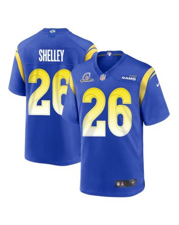 Duke Shelley 26 Los Angeles Rams 2023 Playoffs Patch Game Men Jersey - Royal