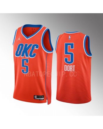 Luguentz Dort 5 Oklahoma City Thunder Orange Men Jersey 2022-23 Statement Edition Swingman