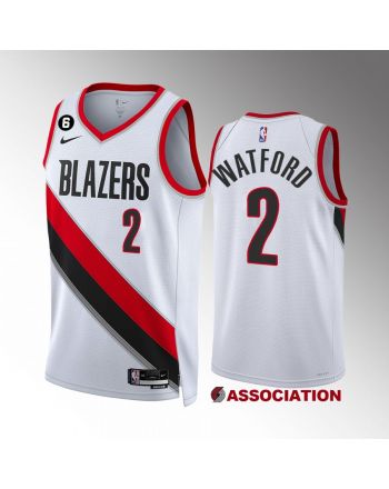 Portland Trail Blazers Trendon Watford 2 2022-23 Association Edition WhiteJersey Swingman