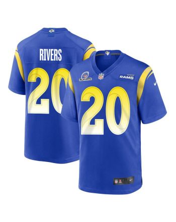 Ronnie Rivers 20 Los Angeles Rams 2023 Playoffs Patch Game Men Jersey - Royal