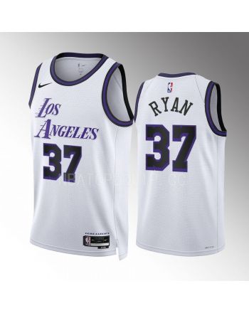 Matt Ryan 37 2022-23 Los Angeles Lakers White City Edition Men Jersey Swingman