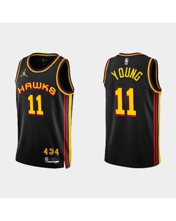 Atlanta Hawks 11 Trae Young 2022-23 Statement Edition Black Men Jersey