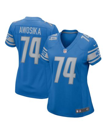 Kayode Awosika 74 Detroit Lions Women Home Game Jersey - Blue