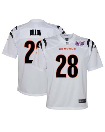 Corey Dillon 28 Cincinnati Bengals Super Bowl LVIII YOUTH Away Limited Jersey - White