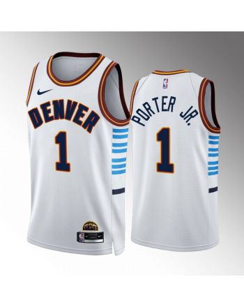 Michael Porter Jr. 1 2022-23 Denver Nuggets White City Edition Jersey Swingman