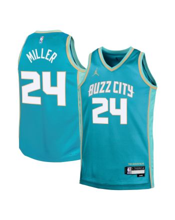 Brandon Miller 24 Charlotte Hornets 2023/24 City Edition Swingman YOUTH Jersey - Teal