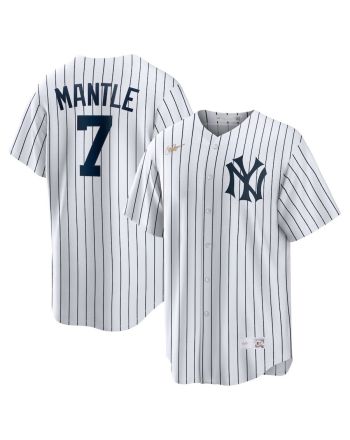 Mickey Mantle 7 New York Yankees Home Cooperstown Collection Player Jersey - White