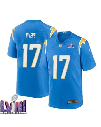 Philip Rivers 17 Los Angeles Chargers Super Bowl LVIII Men Home Game Jersey - Powder Blue