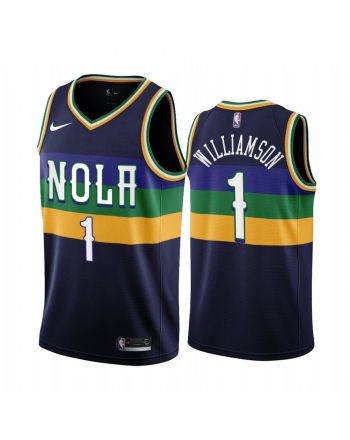 New Orleans Pelicans 1 Zion Williamson 2022-23 City Edition Navy Jersey - Men Jersey