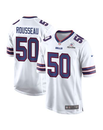 Greg Rousseau 50 Buffalo Bills 2023 Playoffs Patch Game Men Jersey - White