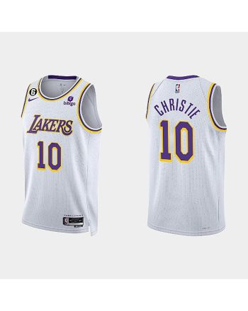 Los Angeles Lakers Max Christie 10 2022-23 Association Edition White Men Jersey Swingman