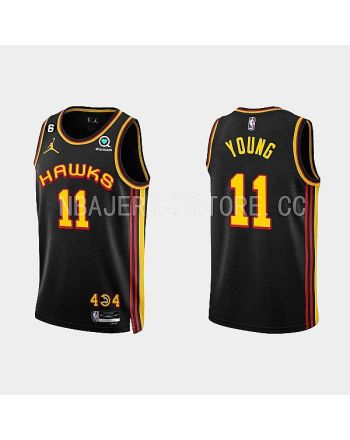 Atlanta Hawks Trae Young 11 Black 2022-23 Statement Edition Men Jersey