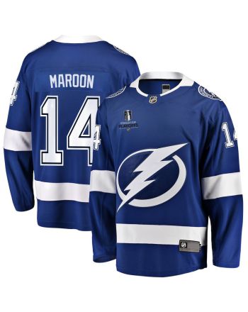 Pat Maroon 14 Tampa Bay Lightning Stanley Cup 2023 Playoffs Patch Home Breakaway Men Jersey - Blue