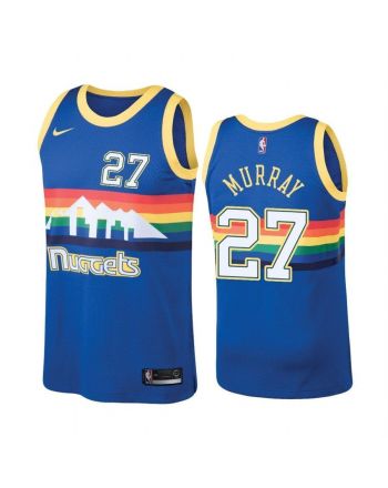 Men's Denver Nuggets 27 Jamal Murray Hardwood Classics Blue Jersey