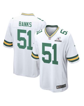 Keshawn Banks 51 Green Bay Packers 2024 Divisional Patch Game Men Jersey - White