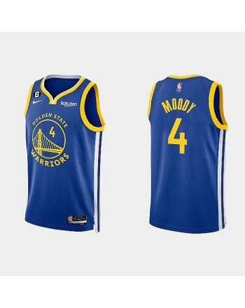 Golden State Warriors 4 Moses Moody 2022-23 Icon Edition Royal Men Jersey