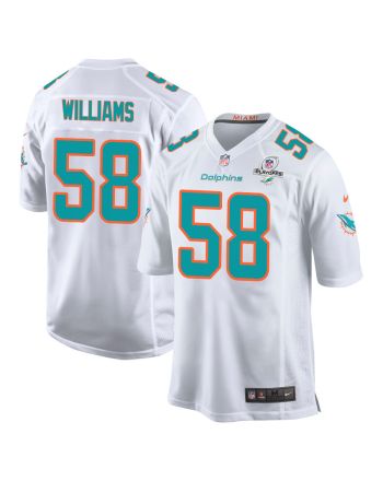 Connor Williams 58 Miami Dolphins 2023 Playoffs Patch Game Men Jersey - White