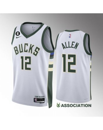 Grayson Allen 12 2022-23 Milwaukee Bucks White Association Edition Jersey Swingman