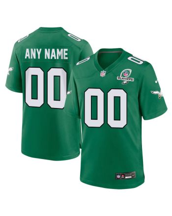 Philadelphia Eagles 2023 Playoffs Patch Alternate Game Men Custom Jersey - Kelly Green