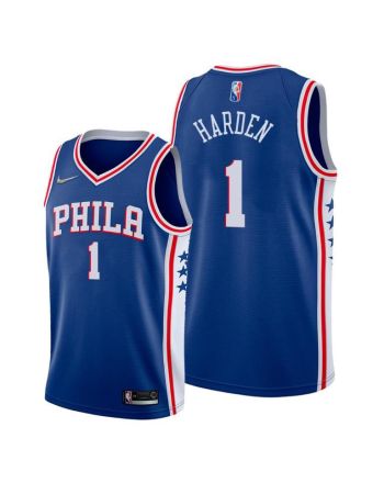 James Harden 1 Philadelphia 76ers Icon Edition Blue Jersey 2022 Trade - Men Jersey