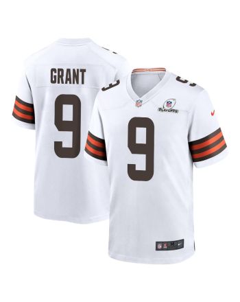 Jakeem Grant 9 Cleveland Browns 2023 Playoffs Patch Game Men Jersey - White