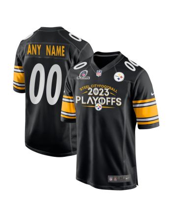 Pittsburgh Steelers Steel City Football 2023 Playoffs Ready Game Men Custom Jersey - Black