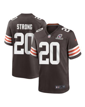 Pierre Strong 20 Cleveland Browns 2023 Playoffs Patch Game Men Jersey - Brown