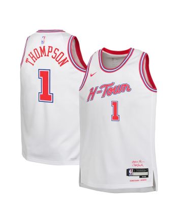 Amen Thompson 1 Houston Rockets 2023/24 City Edition Swingman YOUTH Jersey - White