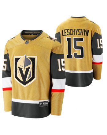 Men Vegas Golden Knights Jake Leschyshyn 15 2023 Home Player Gold Jersey Jersey