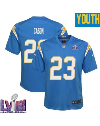 Antoine Cason 23 Los Angeles Chargers Super Bowl LVIII YOUTH Home Game Jersey - Powder Blue