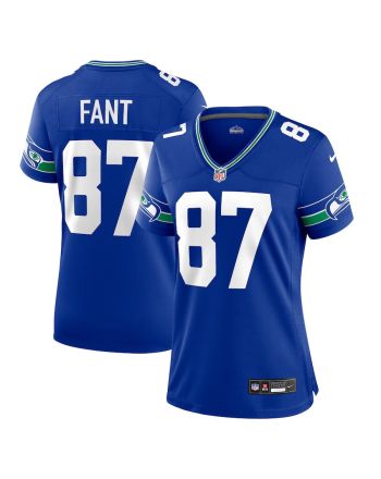 Noah Fant 87 Seattle Seahawks Women's Throwback Player Game Jersey - Royal