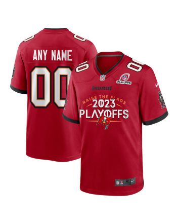 Tampa Bay Buccaneers Raise The Flags 2023 Playoffs Game Men Custom Jersey - Red