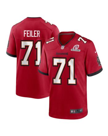 Matt Feiler 71 Tampa Bay Buccaneers 2024 Divisional Patch Game Men Jersey - Red