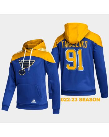 St. Louis Blues 91 Vladimir Tarasenko 2022-23 Blue Hoodie Pullover