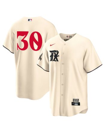 Nathaniel Lowe 30 Texas Rangers 2023 City Connect Cool Base Game Jersey - Cream