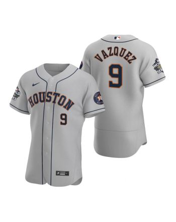 Houston Astros Christian Vazquez 9 Gray 2022-23 World Series Jersey