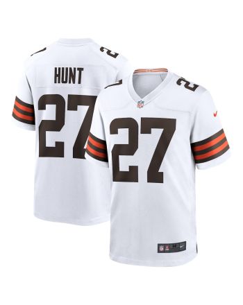 Kareem Hunt 27 Cleveland Browns Game Men Jersey - White