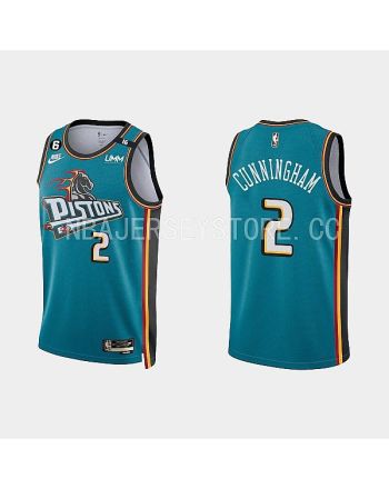 Detroit Pistons Cade Cunningham 2 2022-23 Classic Edition Teal Men Jersey