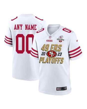 San Francisco 49ers 2023 Playoffs Iconic Game Men Custom Jersey - White