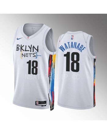 Brooklyn Nets Yuta Watanabe 18 2022-23 City Edition White Jersey Swingman