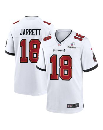 Rakim Jarrett 18 Tampa Bay Buccaneers 2023 Playoffs Patch Game Men Jersey - White