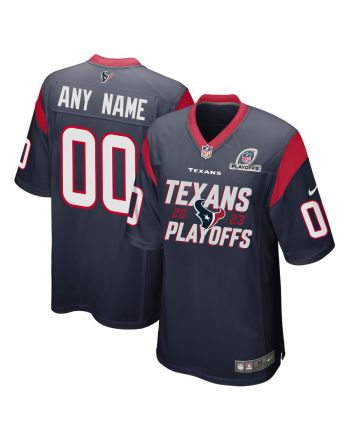 Houston Texans 2023 Playoffs Iconic Game Men Custom Jersey - Navy