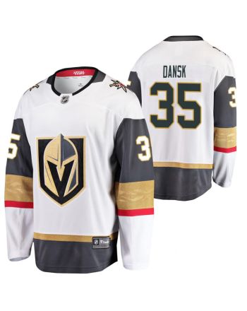 Men Vegas Golden Knights Oscar Dansk 35 Away Breakaway Player White Jersey Jersey