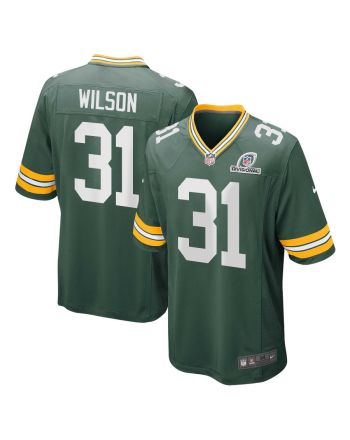 Emanuel Wilson 31 Green Bay Packers 2024 Divisional Patch Game Men Jersey - Green