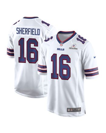 Trent Sherfield 16 Buffalo Bills 2024 Divisional Patch Game Men Jersey - White