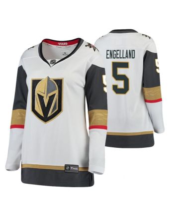 Women Vegas Golden Knights Deryk Engelland 5 Breakaway Away White Jersey Jersey