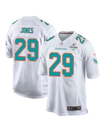 Brandon Jones 29 Miami Dolphins 2023 Playoffs Patch Game Men Jersey - White