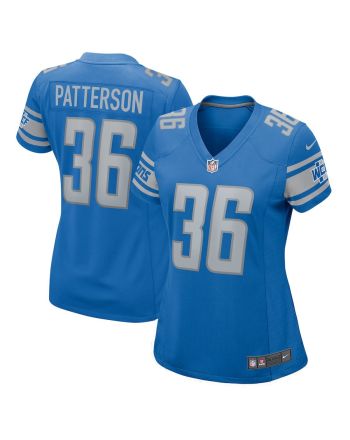 Riley Patterson 36 Detroit Lions Women's Team Game Jersey - Blue