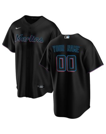 Miami Marlins Alternate Custom Men Jersey - Black